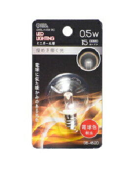 OHM(オーム電機) LEDミニボール球(装飾用/0.5W/15lm/クリア電球色/G30/E12) 4971275646209 LDG1L-H-E12 13C
