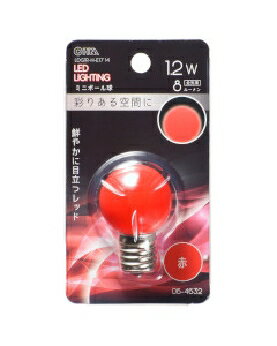 Rakuten - OHM（オーム電機） LEDミニボール球（装飾用/1.2W/8lm/赤色/G30/E17） 4971275646322 LDG1R-H-E17 14