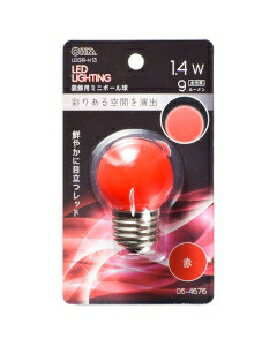 Rakuten - OHM（オーム電機） LEDミニボール球（装飾用/1.4W/9lm/赤色/G40/E26） 4971275646766 LDG1R-H 13