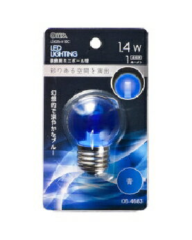 OHM（オーム電機） LEDミニボール球（装飾用/1.4W/1lm/クリア青色/G40/E26） 4971275646834 LDG1B-H 13C