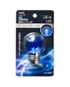 Rakuten - OHM（オーム電機） LEDミニボール球（装飾用/1.4W/1lm/クリア青色/G40/E26） 4971275646834 LDG1B-H 13C