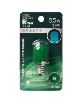 26 mm Cfl - OHM（オーム電機） LEDナツメ球（装飾用/0.5W/1lm/緑色/T20/E12/グリーン） 4971275646070 LDT1G-H-E12 13
