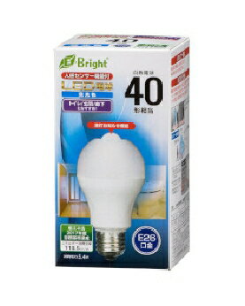 Rakuten - OHM（オーム電機） LED電球（40形相当/640lm/昼光色/E26/人感・明暗センサー付） 4971275635920 E-Bright LDA5D-H R21 [昼光色]
