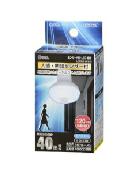 Rakuten - OHM（オーム電機） LED電球（40形相当/557lm/昼光色/E26/人感・明暗センサー付） 4971275607880 LDR5D-W/S 9