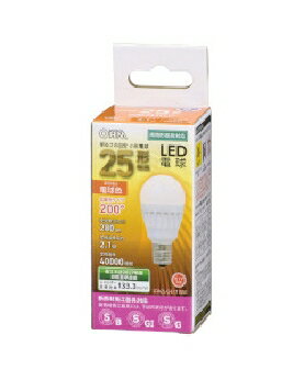 Rakuten - OHM（オーム電機） LED電球 小形（25形相当/280lm/電球色/E17/広配光200°/密閉器具対応/断熱材施工器具対応） 4971275644717 LDA2L-G-E17 IS51 [電球色]