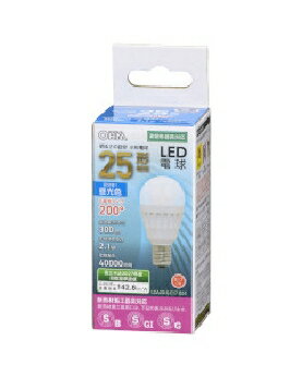 Rakuten - OHM（オーム電機） LED電球 小形（25形相当/300lm/昼光色/E17/広配光200°/密閉器具対応/断熱材施工器具対応） 4971275644731 LDA2D-G-E17 IS51 [昼光色]