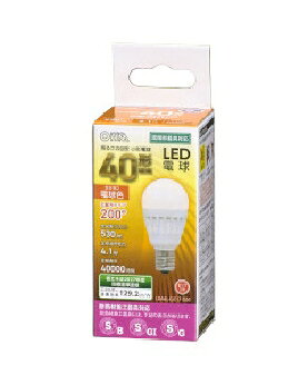Rakuten - OHM（オーム電機） LED電球 小形（40形相当/530lm/電球色/E17/広配光200°/密閉器具対応/断熱材施工器具対応） 4971275644748 LDA4L-G-E17 IS51 [電球色]