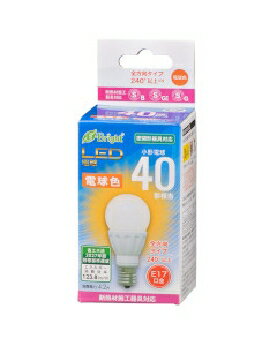 Rakuten - OHM（オーム電機） LED電球 小形（40形相当/520lm/4.2W/電球色/E17/全方向配光240°/密閉器具対応/断熱材施工器具対応） 4971275643338 LDA4L-G-E17 IS22