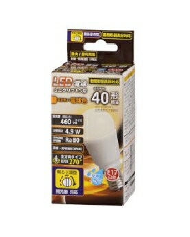 Rakuten - OHM（オーム電機） LED電球 ミニクリプトン形（40形相当/460lm/電球色/E17/防雨タイプ/全方向配光270°/調光器対応） 4971275618770 LDA5L-G-E17/D G11 [電球色]