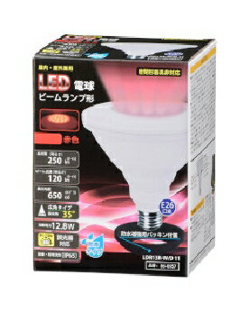 OHM（オーム電機） LED電球 ビームランプ形 広角（250lm/赤色/E26/調光器対応/防雨タイプ） 4971275609..