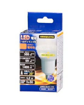 OHM（オーム電機） 【側面も発光】LED電球 ハロゲンランプ形 中角（40形相当/500lm/電球色/E11） 49712..