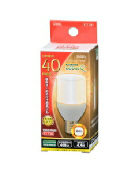 26 mm Cfl - OHM（オーム電機） LED電球 T形（小形40形相当/468lm/電球色/E17/全方向270°/密閉形器具対応/断熱材施工器具対応） 4971275637351 LDT4L-G-E17 IG92 [電球色]