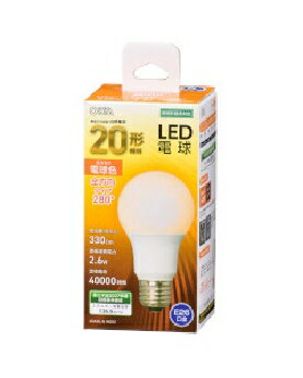 Rakuten - OHM（オーム電機） LED電球（20形相当/330lm/電球色/E26/全方向配光280°/密閉形器具対応） 4971275644519 LDA3L-G AG52 [電球色]