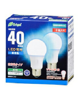 Rakuten - OHM（オーム電機） LED電球（40形相当/569lm/昼光色/E26/全方向配光260°/密閉形器具対応/2個入り） 4971275643512 E-Bright LDA4D-G AG27 2P [昼光色]