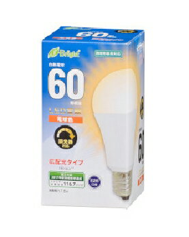 Rakuten - OHM（オーム電機） LED電球（60形相当/910lm/電球色/E26/広配光180°/密閉形器具対応/調光器対応） 4971275636194 E-Bright LDA8L-G/D AS20 [電球色]