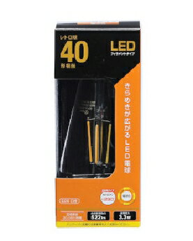 Rakuten - OHM（オーム電機） LEDフィラメントタイプ電球 レトロ球（40形相当　電球色　E26） 4971275638921 LDF3L C6/ST64
