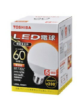 Rakuten - TOSHIBA（東芝） LED電球 ボール電球形 60W形相当(電球色相当・E26口金） 4580625138747 LDG6L-G/60V1 [電球色]