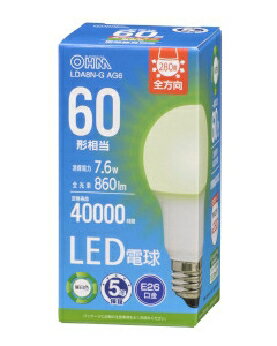 Rakuten - OHM（オーム電機） LED電球 E26 60形相当 昼光色 4971275636743 LDA8N-G AG6 [昼白色]