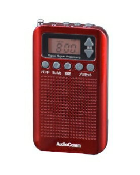 OHM�ʥ������ŵ��� DSP�� �ݥ��åȥ饸�� ��å� 4971275781863 AudioComm RAD-P350N-R [��å�]