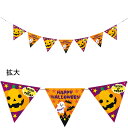 ハロウィンナイトフラッグガーランド 全長180cmH20cm ひも・紙