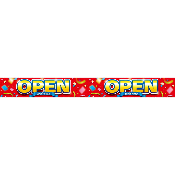 横長ポスター（10cm） OPEN　10×90cm　コ−ト110kg【1パック(10枚)入】