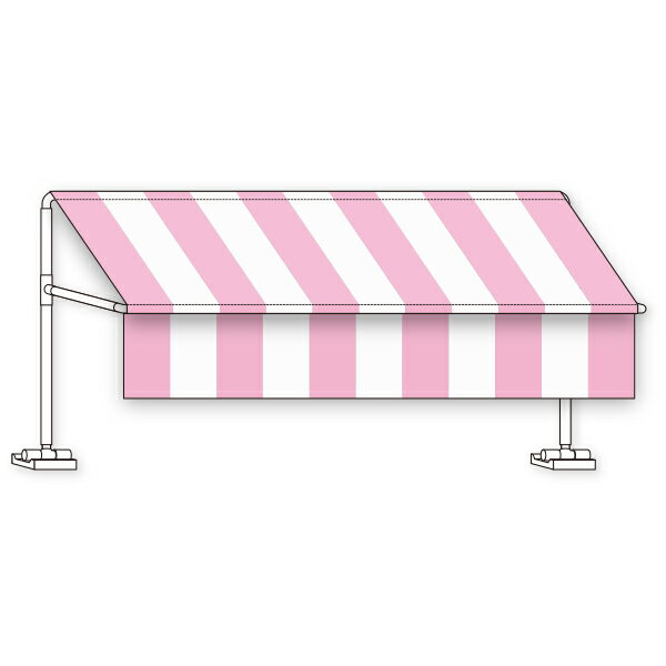 【納期一週間以上】ルーフペナント ストライプ（ピンク）　仕上りサイズ：H380×W900mm（袋縫2ヶ所含む）　テトロンポンジ【1枚入】(3.0)