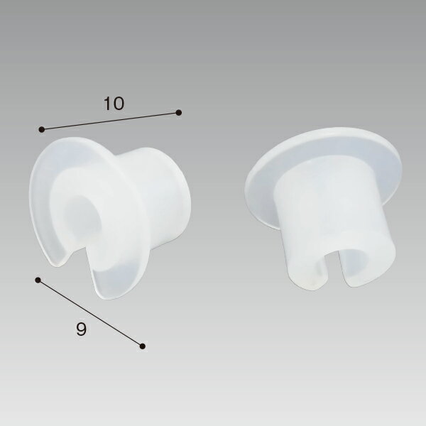 フックストッパーM（Φ5～6）　W9×D10mm　PP【1個入】