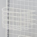 ネット用半円カゴ(シート付)W400(ホワイト) 外寸:H200×W400×D200mm カゴ:スチール、シート:PVC0.8【1台入】