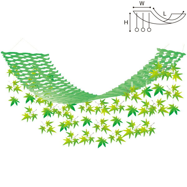 楓リーフプリーツハンガー H45 W45 L180cm 不織布・PP・ポリエステル【1ヶ入】