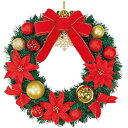 50cmクリスマスアレンジリース Φ50×D12cm 布・PVC【1ヶ入】