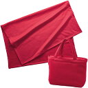 スムースフリースブランケット(バッグ付) レッド 90×65cm ポリエステル【30個入】