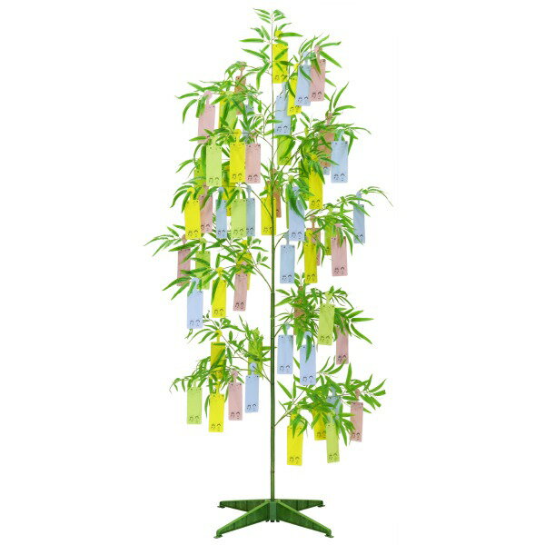 樂天商城 - 七夕スタートキット（200cm）　組立時：L200cm スタンド：H8×W45×D45cm　笹：布・PE、スタンド：PVC・スチール【1セット入】