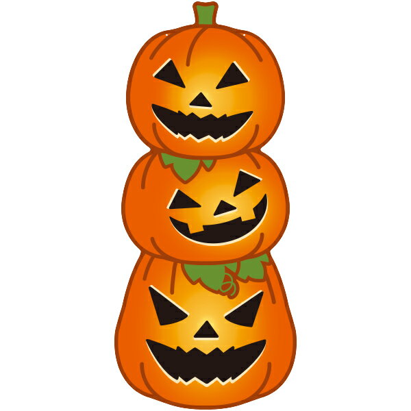 カットアウトパネル 3連ハロウィンかぼちゃ|ハロウィン装飾販促パネル