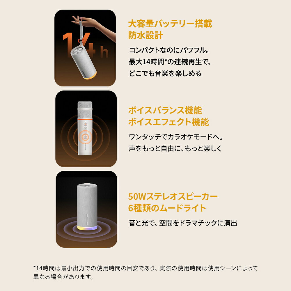 Aladdin X 楽天市場店のAladdin SoundMate Set スピーカー＆マイク セット カラオケ 家庭用 カラオケマイク ダイナミックマイク USB 高音質 ワイヤレスマイク｜アングル3