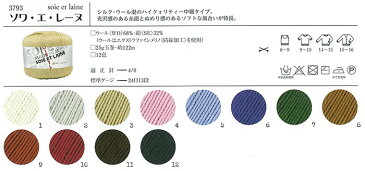 毛糸 中細 リッチモア 3793 ソワエレーヌ 1玉 毛 ウール【在庫商品】