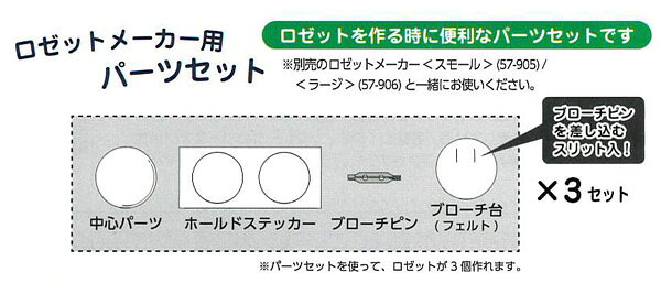 毛糸のプロショップ ポプラの手芸 道具 クロバー ロゼットメーカー用パーツセット(スモール3個入) 1ケ 専用ツール【取寄商品】｜アングル2