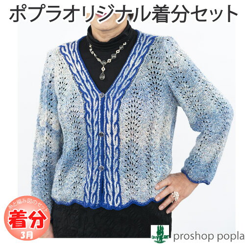【春夏】配色ケーブルカーディガンSサイズ【中級者】【編み物キット】