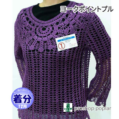 【秋冬】ヨークポイントプル【中級者】【編み物キット】 毛糸のポプラ