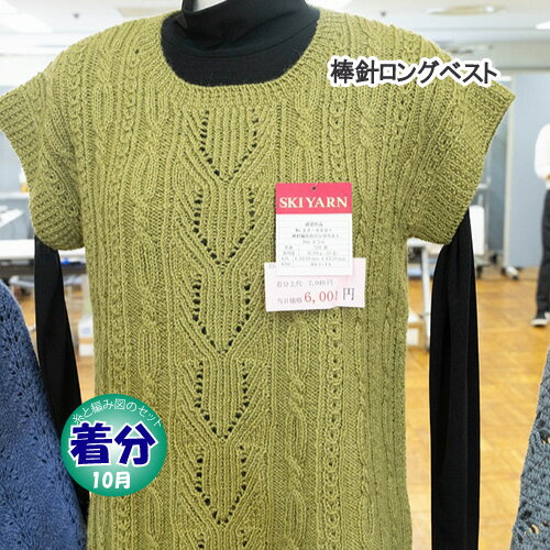 【秋冬】棒針ロングベスト【中級者】【編み物キット】