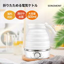 【9日20時〜限定20%クーポン⇒3735円】海外対応 折りたたみケトル 電気ケトル 0.6L 持ち運びケトル 持ち運び キャンプ アウトドア シリコン ケトル...