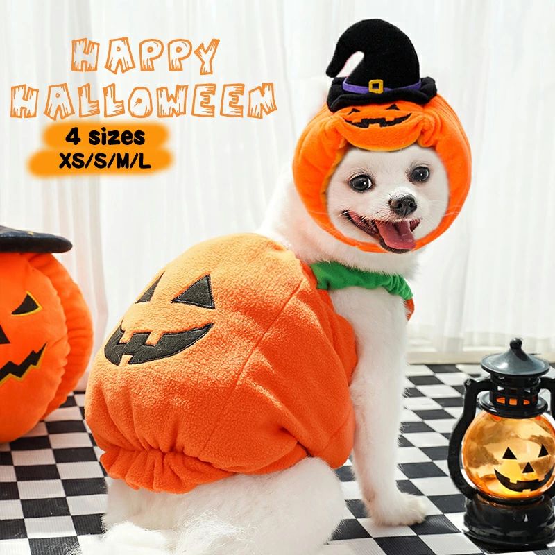 ハロウィン かぼちゃ コスプレ 仮装 猫 犬 コスプレ コスチューム かぼちゃの犬服 猫服 かぼちゃ カボチャ 2点セット なりきり 着ぐるみ コスチューム 被り物 ぼちゃ帽子 パンプキン コスプレ コスチューム コスプレ衣装 ペット服 犬服 猫服 おもしろい 小型犬 超小型犬