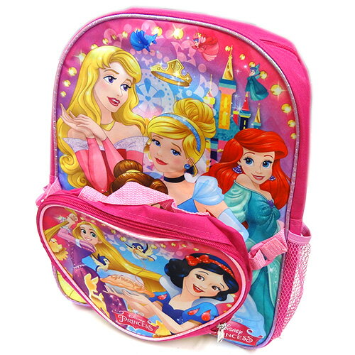 ディズニープリンセス　ランチキットバックパック 11966 Disney リュックサック ハートポーチ付き　バッグ バック かばん 鞄 子ども キッズ 女の子 キャラクター 雑貨 グッズ メール便不可のサムネイル
