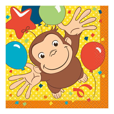 おさるのジョージ ペーパーナプキン 16枚入り S メール便配送 キュリアスジョージ Curious George 紙ナプキン 誕生会 誕生日 パーティー テーブル コーディネート 装飾 デコレーション かわいい キャラクター グッズ 13269