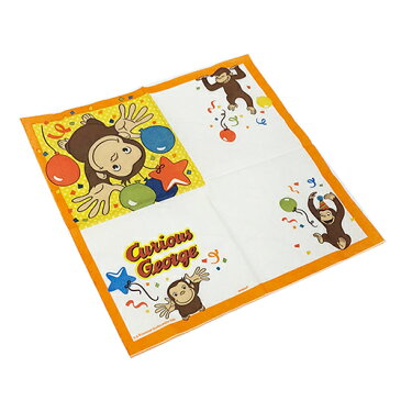 おさるのジョージ ペーパーナプキン 16枚入り S メール便配送 キュリアスジョージ Curious George 紙ナプキン 誕生会 誕生日 パーティー テーブル コーディネート 装飾 デコレーション かわいい キャラクター グッズ 13269