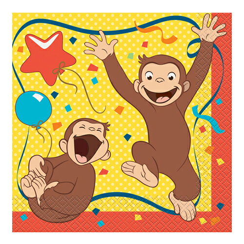 おさるのジョージ ペーパーナプキン 16枚入り L メール便配送 キュリアスジョージ Curious George 紙ナプキン 誕生会 誕生日 パーティー テーブル コーディネート 装飾 デコレーション かわいい キャラクター グッズ 13270