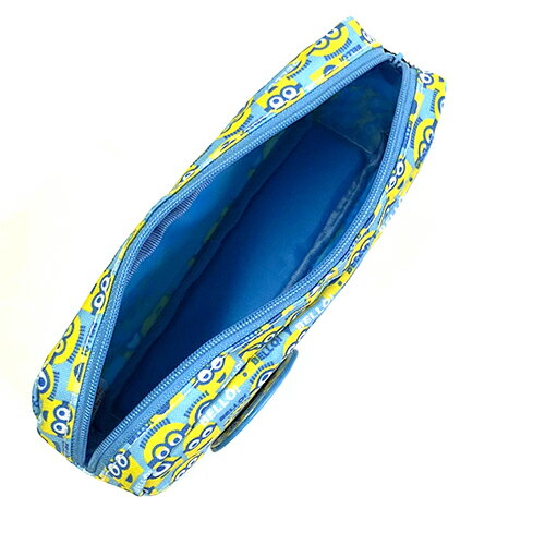 【ポイント5倍】子供会 景品 ミニオン 缶バッジ付きペンケース メール便配送 MINION 水色 ペンポーチ 筆箱 ふでばこ 文具 文房具 ステーショナリー ポーチ キャラクター グッズ 12958