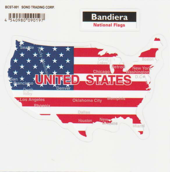 Bandiera (バンディエラ）ダイカットクリアステッカー USA 14073 (BCST-001) アメリカ国旗 米国 星条旗 STARS & STRIPES U.S.A United States Of America シール デカールグッズ 雑貨 送料込み メール便配送