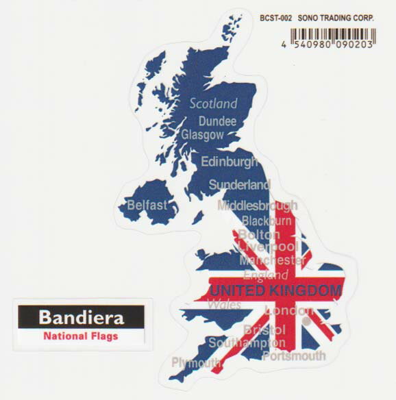 Bandiera (バンディエラ）ダイカットクリアステッカー U.K.　14074（BCST-002） イギリス国旗 UNION JACK 英国 BRITAIN デカールグッズ 雑貨 送料込み メール便配