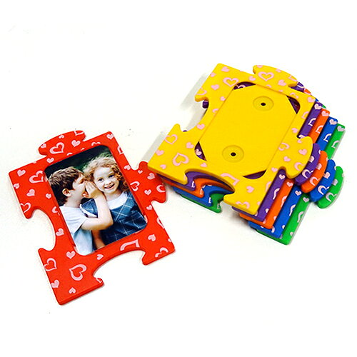 パズルフォトフレーム (Rハートリトルロマンス) 12388 写真立て フォトフレーム 6色セット 写真 カラフル インテリア ベビー 赤ちゃん 子供 ペット 家族 恋人 友達 ギフト プレゼント 誕生日 出産祝い 新築祝い 送料無料 メール便配送 [2]