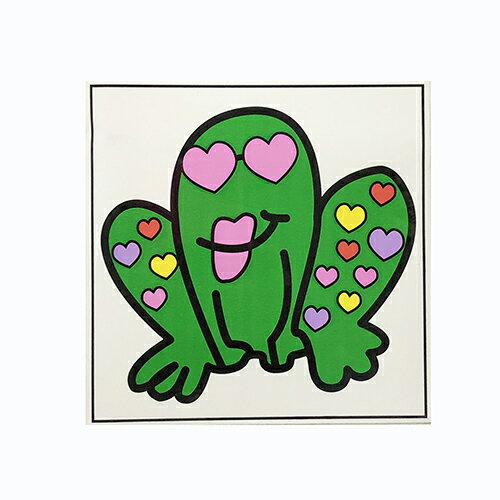 図解でわかる ステッカー サイケ 70年代風 ステッカー サイケカエル 1107j かえる フロッグ カエル ハート サイケ レトロ キャラクター 雑貨 グッズ シール アメリカ 輸入品 デッドストック Usa かわいい インポート ステーショナリー 文房具 メール便配送